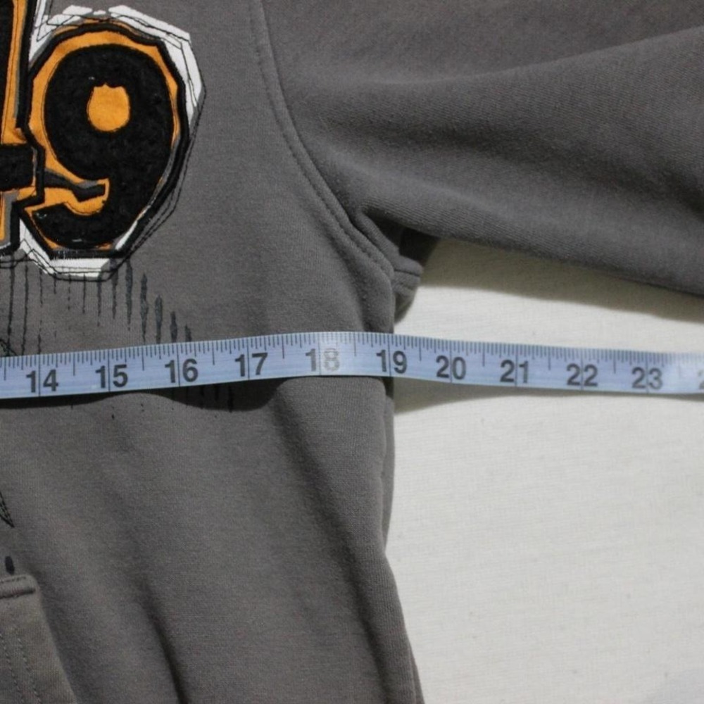 Mens Y2K West49 DC Style Distressed Faded Skater Checkerboard Zip-up Hoodie - Picture 7 of 8